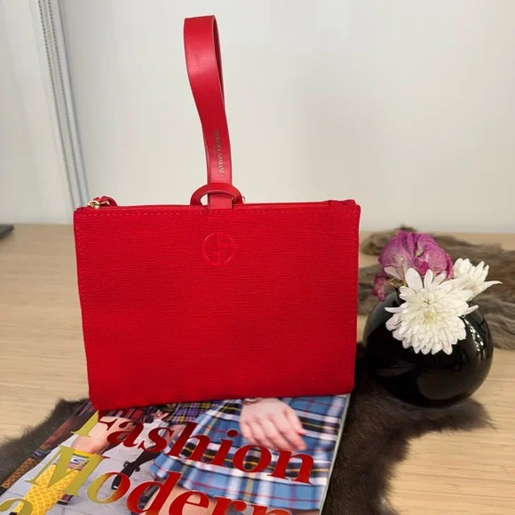 Giorgio Armani Red Clutch Bag - Picture 1 of 7